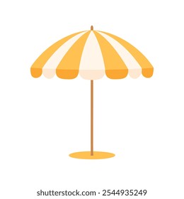 White and Yellow Vector beach umbrella on white background