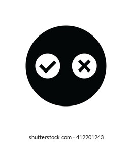 White yes or no vector sign. 