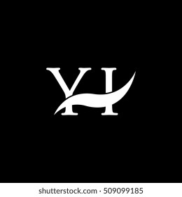 White YI Swoosh Logo Vector