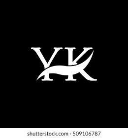 White YK Swoosh Logo Vector