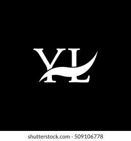 White YL Swoosh Logo Vector