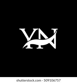 White YN Swoosh Logo Vector