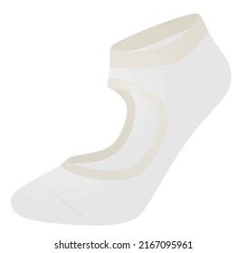 White yoga sock. vector illustration