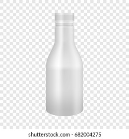 White yogurt or milk plastic bottle mockup. Realistic illustration of white yogurt or milk plastic bottle vector mockup for web