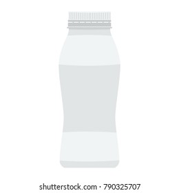 White yogurt milk plastic bottle. Flat and solid color style vector.