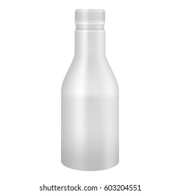 White yogurt package bottle mockup. Realistic illustration of white yogurt package bottle vector mockup for web