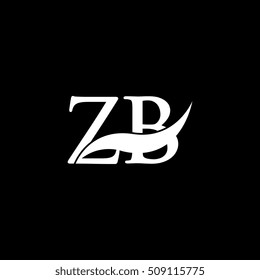 White ZB Swoosh Logo Vector
