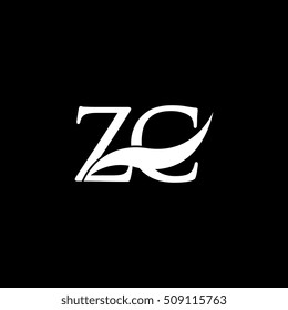 White ZC Swoosh Logo Vector