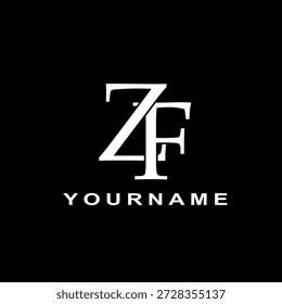 Imagen de Vector de logotipo ZF blanco conveniente para el uso en diseños del logotipo para la ropa, jersey, impresión, distro, materia textil, libro, editorial, cartel, electrónica, ropa, empresas del contador