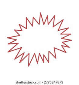 White zig zag outlined flash bubble