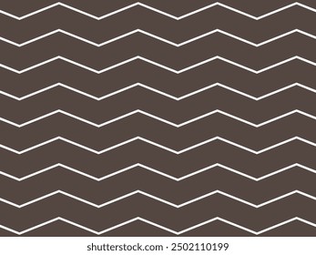 White zigzag pattern on dark brown background.