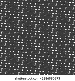 Zigzag blanco cosiendo sobre un respaldo negro. Patrón geométrico simple. Diseño textil Chevron. vector abstracto.