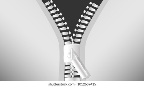 white zip clothes