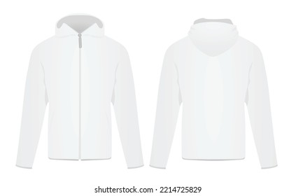 White zipper hoodie. vector illustration