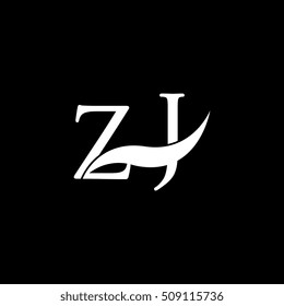 White ZJ Swoosh Logo Vector