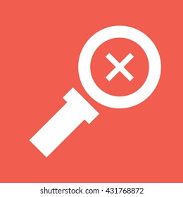 White zoom in icon vector. Magnifying glass icon