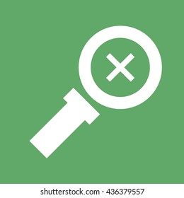White zoom in icon vector. Magnifying glass icon