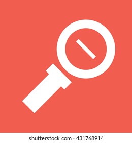 White zoom out icon vector. Magnifying glass icon