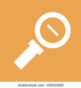 White zoom out icon vector. Magnifying glass icon