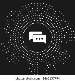 White1 Speech bubble chat icon isolated on grey background. Message icon. Communication or comment chat symbol. Abstract circle random dots. Vector Illustration