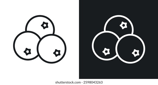 whiteberries vector icon set in black and white color.