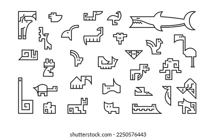 White-black pattern in line-art style for print and design. Vector illustration.
