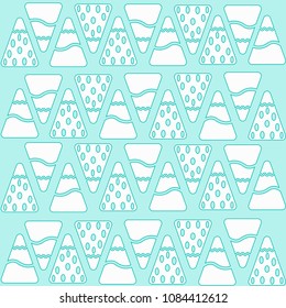 white-blue children's pattern with graphic figures