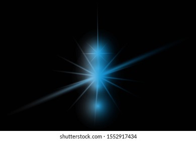 white-blue flare on a black background