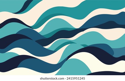White-Blue Waves Abstract Banner Background Design, Vector and Illustration