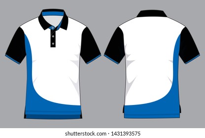 white and blue polo shirt