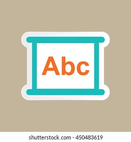 Whiteboard with alphabet icon