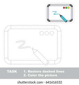 Whiteboard. Dot to dot educational game for kids.