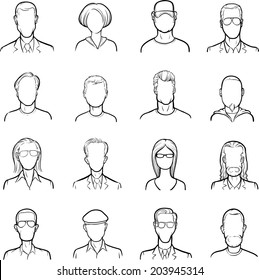 whiteboard drawing - anonymous faces
