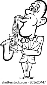 whiteboard drawing - cartoon saxophone player