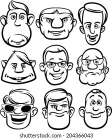 Whiteboard Drawing Comic Men Faces Stock Vector (Royalty Free ...