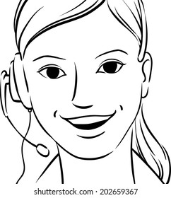 whiteboard drawing - customer support blond woman smiling with headset