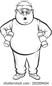 whiteboard drawing - fat man training