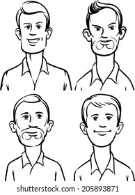 Whiteboard Drawing Men Cartoon Portraits Stock Vector Royalty Free Shutterstock