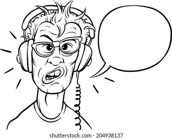 whiteboard drawing - nerd with headphones