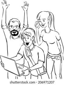 whiteboard drawing - people connecting