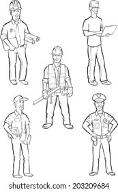whiteboard drawing - professional men