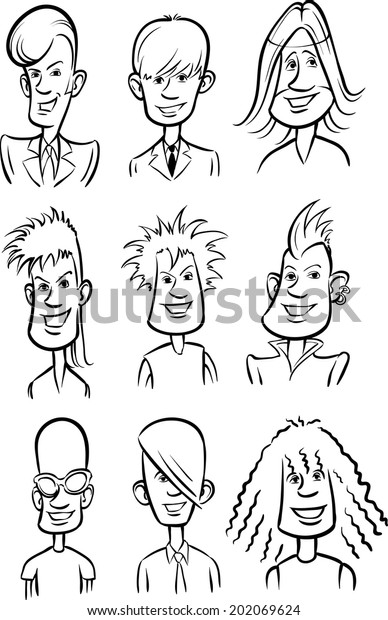 whiteboard drawing - Rock stars cartoon faces