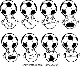 Whiteboard Drawing Set Emoticon Soccer Fan Stock Vector Royalty Free