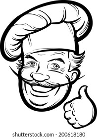 whiteboard drawing - smiling chef cook
