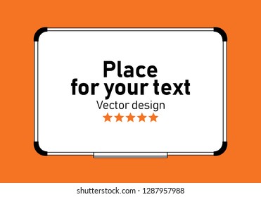 Whiteboard flat icon. Template of presentation big screen in flat style. Flat style design. Place for your text.