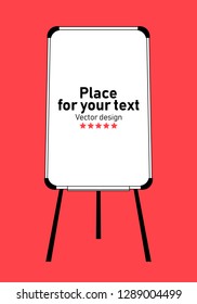 Whiteboard flat icon. Template of presentation big screen in flat style. Flat style design. Place for your text.