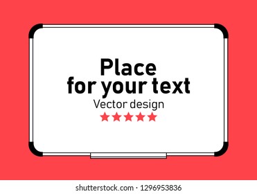 Whiteboard flat icon. Template of presentation big screen in flat style. Flat style design. Place for your text.
