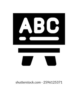 whiteboard glyph icon. Strong and solid vector icon for websites, mobile interfaces, presentations, and visual branding. High quality and easy to edit.