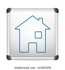 whiteboard house on a white background.