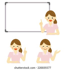 Whiteboard with hygienist / Vector EPS 10 illustration 